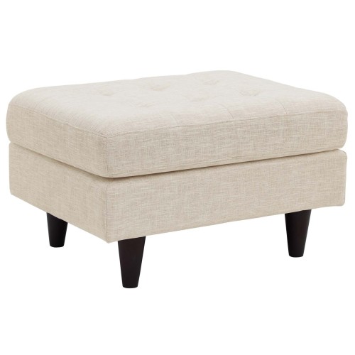 Empress Upholstered Fabric Ottoman in Beige