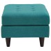 Empress Upholstered Fabric Ottoman in Teal