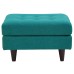 Empress Upholstered Fabric Ottoman in Teal