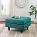 Empress Upholstered Fabric Ottoman in Teal