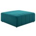 Bartlett Upholstered Fabric Ottoman in Teal