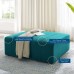 Bartlett Upholstered Fabric Ottoman in Teal