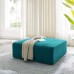 Bartlett Upholstered Fabric Ottoman in Teal