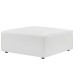 Mingle Vegan Leather Ottoman in White