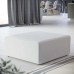 Mingle Vegan Leather Ottoman in White