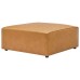 Mingle Vegan Leather Ottoman in Tan