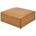 Mingle Vegan Leather Ottoman in Tan