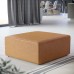 Mingle Vegan Leather Ottoman in Tan