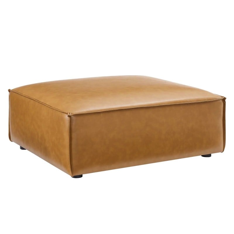 Restore Vegan Leather Ottoman in Tan