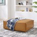 Restore Vegan Leather Ottoman in Tan