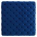 Ensconce Tufted Performance Velvet Square Ottoman in Navy