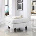 Empress Bonded Leather Ottoman in White