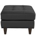 Empress Bonded Leather Ottoman in Black