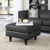 Empress Bonded Leather Ottoman in Black