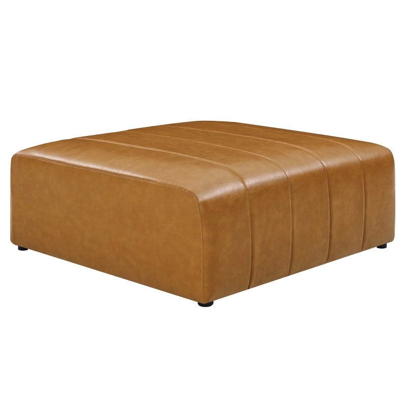 Bartlett Vegan Leather Ottoman in Tan