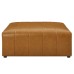 Bartlett Vegan Leather Ottoman in Tan