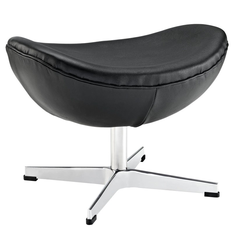 Glove Leather Ottoman in Black