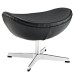 Glove Leather Ottoman in Black