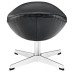 Glove Leather Ottoman in Black