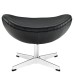 Glove Leather Ottoman in Black