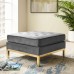 Loft Gold Stainless Steel Leg Performance Velvet Ottoman in Gold Gray