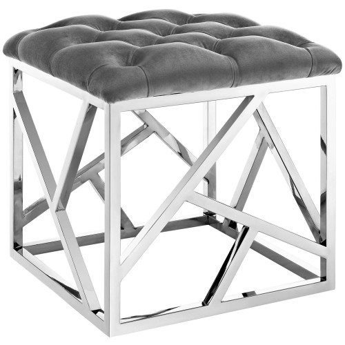 Intersperse Ottoman in Silver Gray