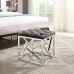 Intersperse Ottoman in Silver Gray