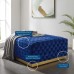 Florence Square Performance Velvet Ottoman in Navy