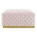 Florence Square Performance Velvet Ottoman in Pink