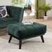 Bestow Performance Velvet Ottoman in Green