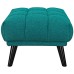 Bestow Upholstered Fabric Ottoman in Teal