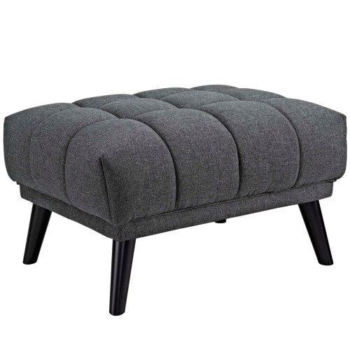 Bestow Upholstered Fabric Ottoman in Gray