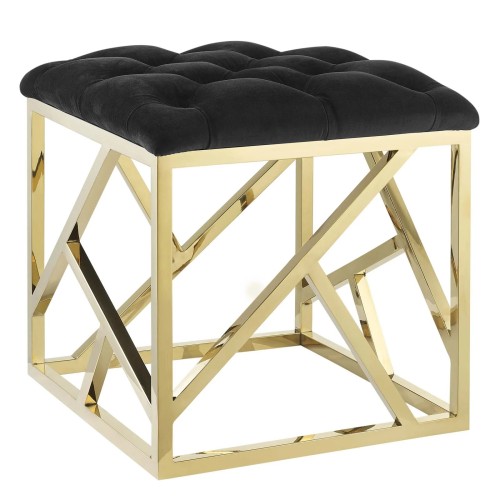 Intersperse Ottoman in Gold Black