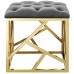 Intersperse Ottoman in Gold Gray