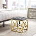 Intersperse Ottoman in Gold Gray