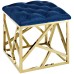 Intersperse Ottoman in Gold Navy