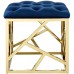 Intersperse Ottoman in Gold Navy