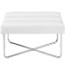 Reach Upholstered Vinyl Ottoman in White