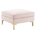 Ardent Performance Velvet Ottoman in Pink