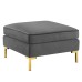 Ardent Performance Velvet Ottoman in Gray