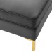 Ardent Performance Velvet Ottoman in Gray