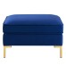 Ardent Performance Velvet Ottoman in Navy