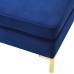 Ardent Performance Velvet Ottoman in Navy