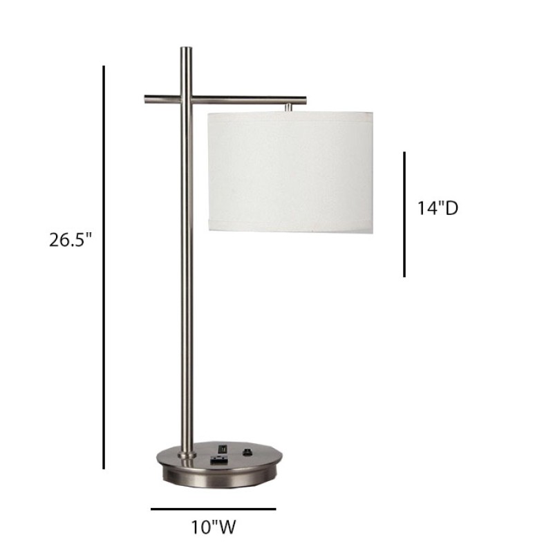 Single Table Lamp with USB Port