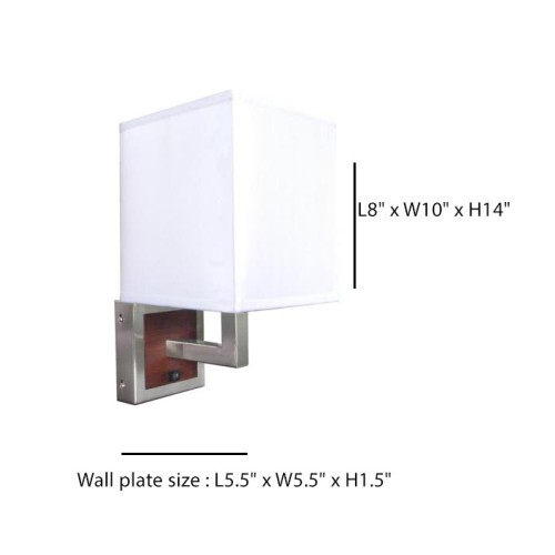 Single Arm Wall Lamp L8" x W10" x H14"