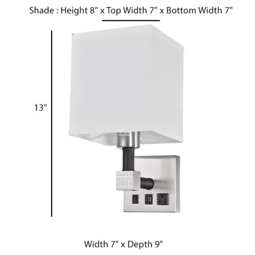 Wall Lamp with 1 Elec/1 USB