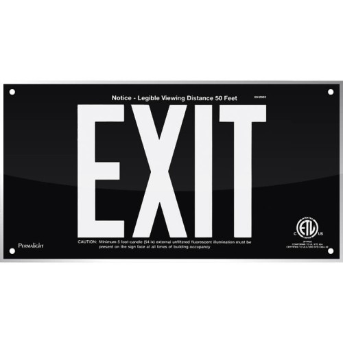 Black Acrylic EXIT Sign, 7 inch letters