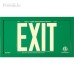 Green Aluminum EXIT Sign in green frame, 7 inch letters