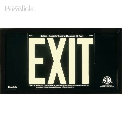 Black Aluminum EXIT Sign in black frame, 7 inch letters