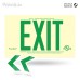 Rigid PVC Plastic EXIT Sign, unframed, green letters (6 in) Double sided